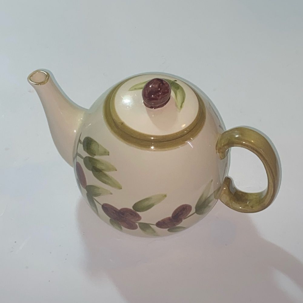 SCI PROMOCION Artistic Olive Pattern Ceramic Teapot